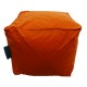 Cube Stool with Piping - Orange Polyester